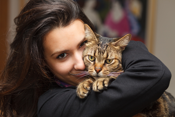Owner and Cat together